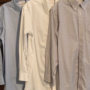 Fitted Dress Shirt, Roundtree & Yorke, Gold Label, 15.5, 33, 100% Cotton
